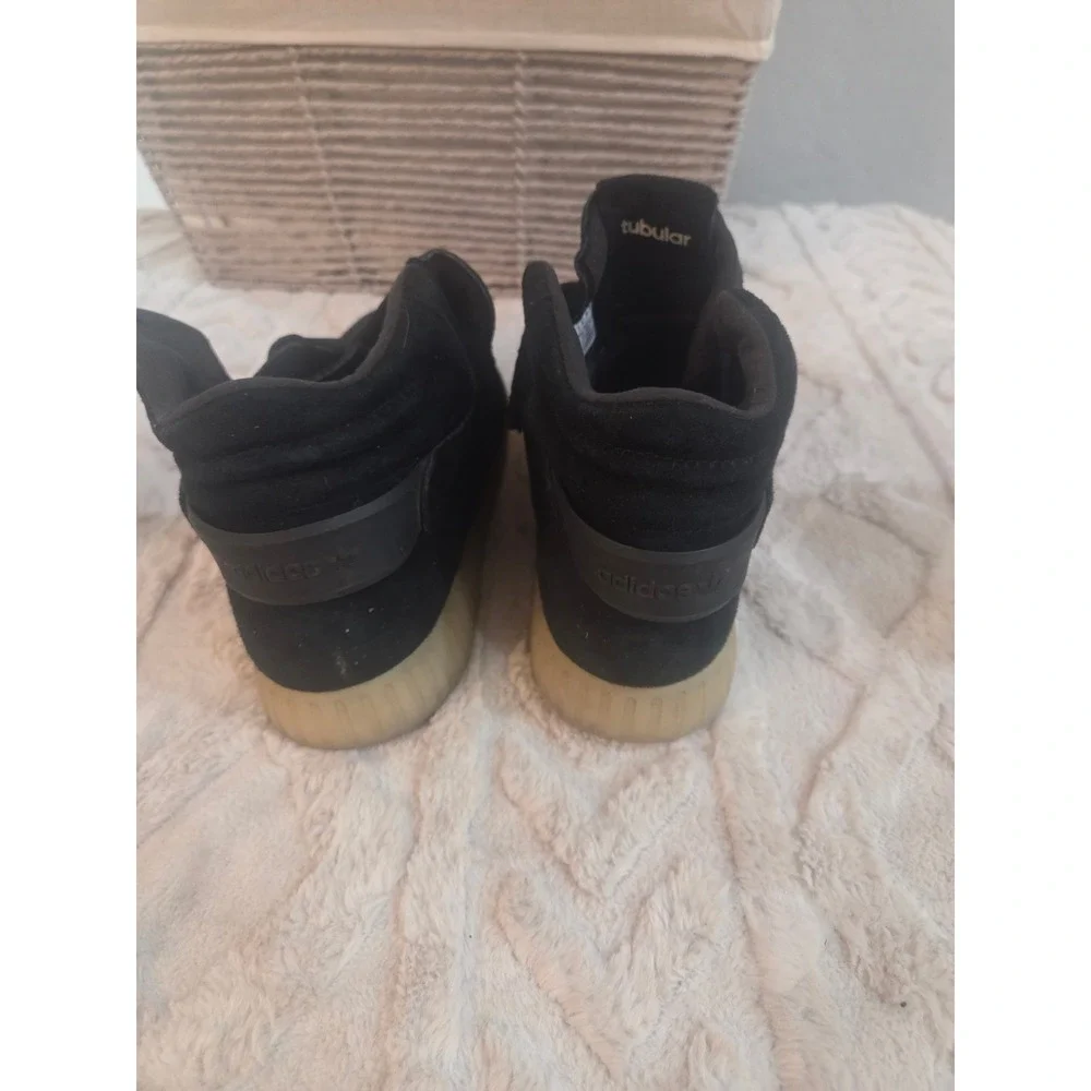 Adidas Tubular Invader Strap Mens Black Suede Mid Top Sneakers BB5037 Size 10.5